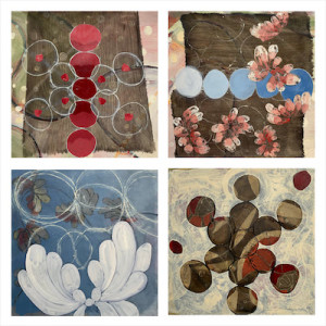 "Memory Holder" <br/> Oil on paper <br/> Series of 4 <br/> $300 each