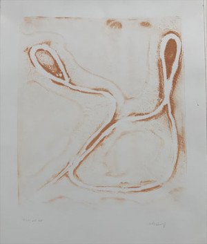 "7-11-20 #5" <br/> Acrylic monoprint <br/> $300