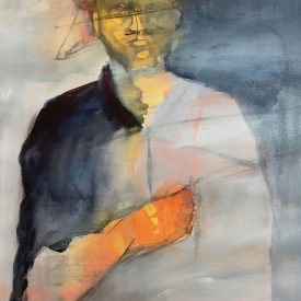 "Invisible Me"<br/>Joe Aki Ouye<br/>Mixed Water Media<br/>20.5 in. x 14.5 in.