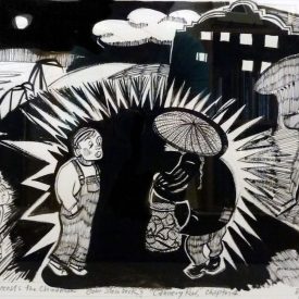 "Ching Chong Chinaman"<br/>Belle Yang<br/> Gouache<br/>16 in. x 19.75 in. (framed)