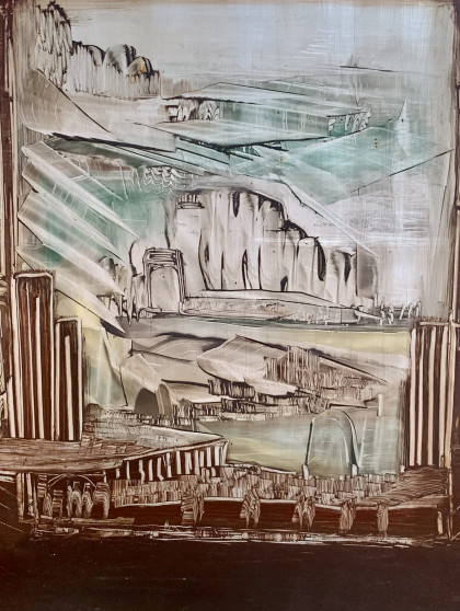 Untitled <br/>Jeanne D'Orge<br/>
Oil on tin, 18.5 in. x 14.5 in.