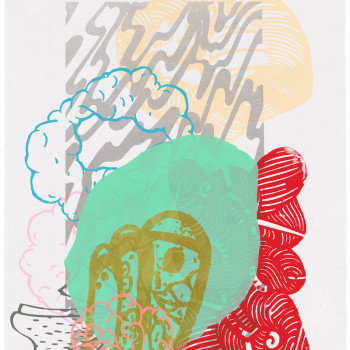 "Every Yesterday"<br/>Sarah Klein<br/>Monoprint on paper, 2017