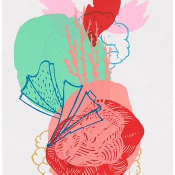 "Neon Abandon"<br/>Sarah Klein<br/>Monoprint on paper, 2017