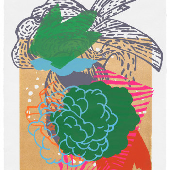 "Want Less More"<br/>Sarah Klein<br/>Monoprint on paper, 2015