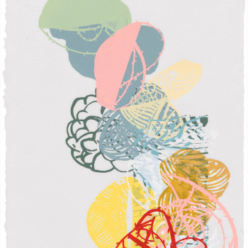 "Mind Bottles" <br/>Sarah Klein<br/>Monoprint on paper, 2018