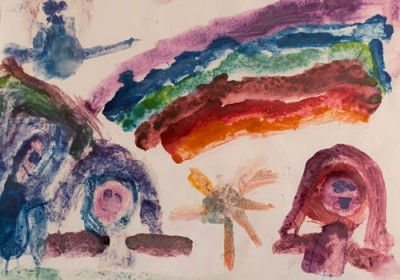 NAME, Age <br/>
Ms. Boston's Class<br/>
Forest Grove Elementary School<br/>Watercolor on Paper<br/>Not for Sale