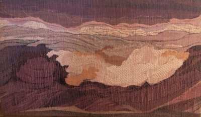 Mary Buskirk<br/>
"Te Deum"<br/>
Weaving, 1990-93<br/>
27.25 in. x 45.25 in.<br/>
Courtesy of Arts Habitat, Inc.